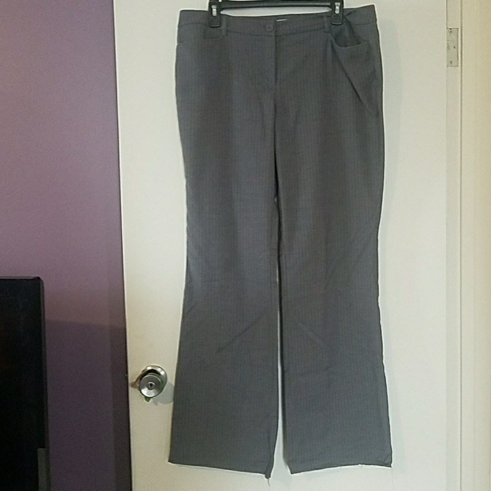 NY&CO bootcut light grey pinstripe work pant 14